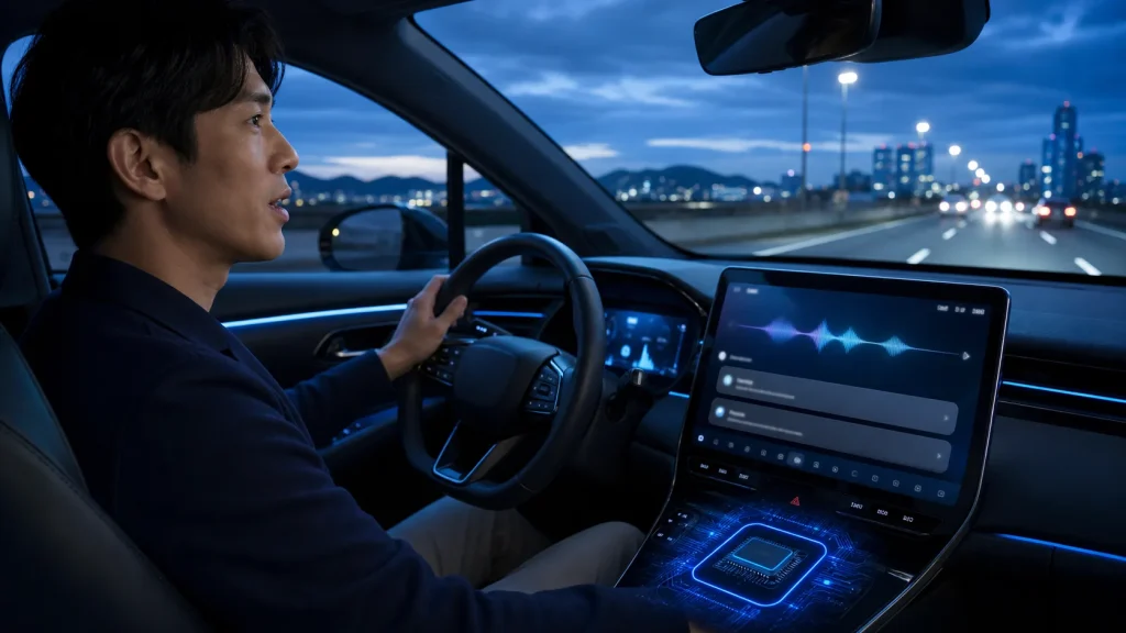 車載画面の音声対話UXを使うドライバー