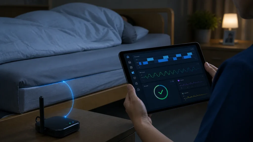 マットレス下センサーの睡眠データをタブレットで可視化