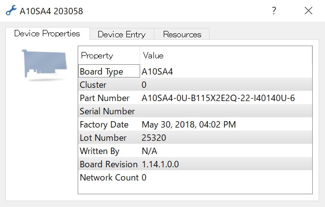 図16 Intel PACのConfiguration (Device Properties)